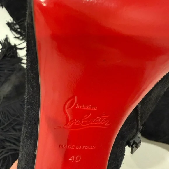 Christian Louboutin Bolcheva Black and Gold Fringe thigh high Boots 40EU/(9) NEW - Picture 11 of 11